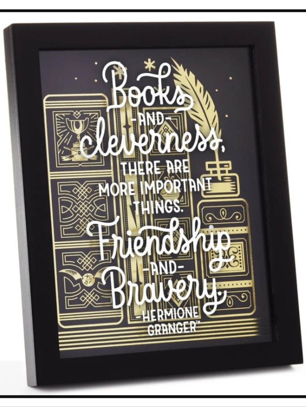 Hallmark Harry Potter Framed Quote Sign Black New